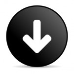 arrow down black circle web glossy icon
